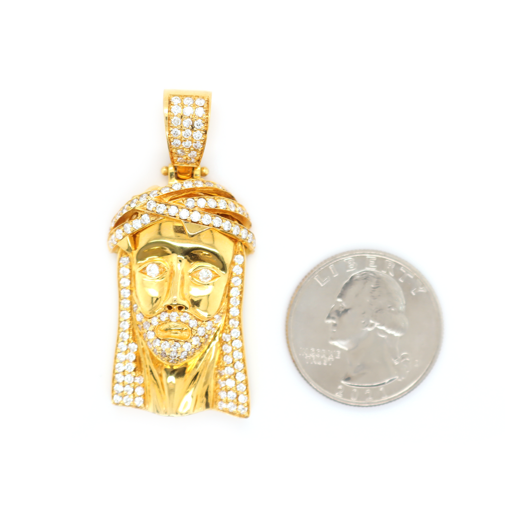 Medium Size Jesus Diamond Pendant 2.50 CT