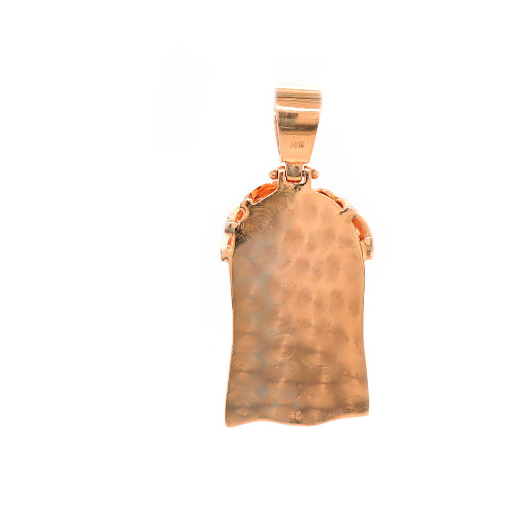 Medium Size Jesus Diamond Rose Gold Pendant 2.50 CT