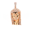 Large Jesus Diamond Rose Gold Pendant 7.25 CT