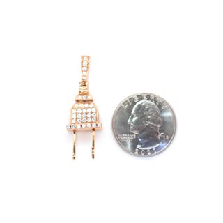 Small Plug Diamond Rose Gold Pendant 1.66 CT