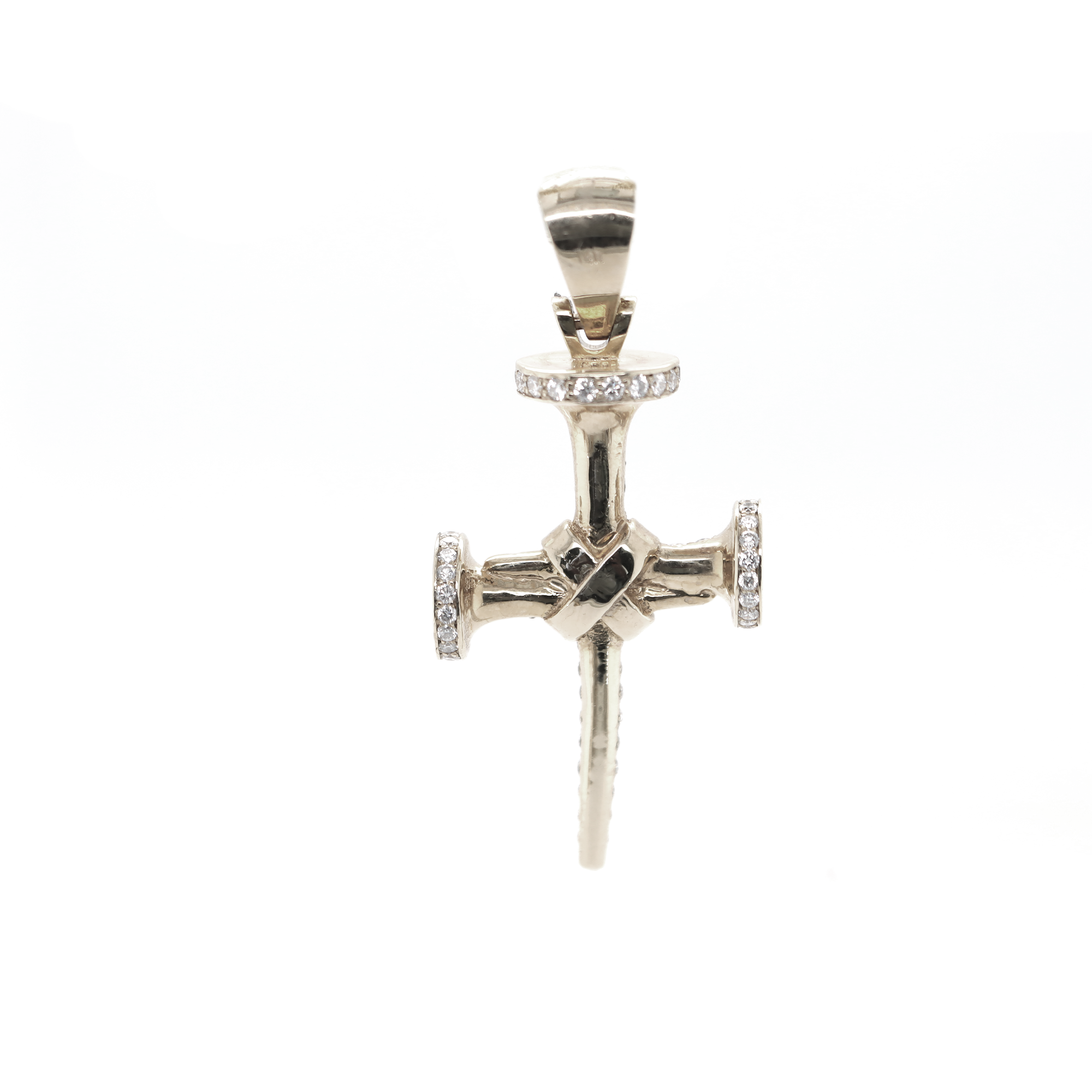Nail Diamond White Gold Pendant 1.94 CT