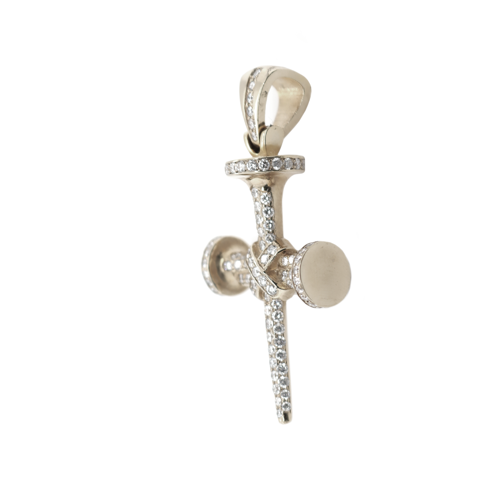 Nail Diamond White Gold Pendant 1.94 CT