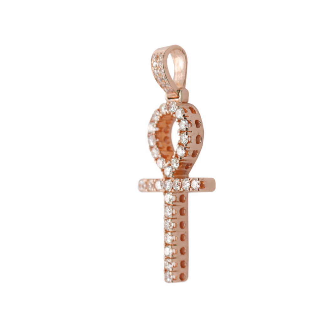 Ankh Life Diamond Rose Gold Pendant 2.34 CT