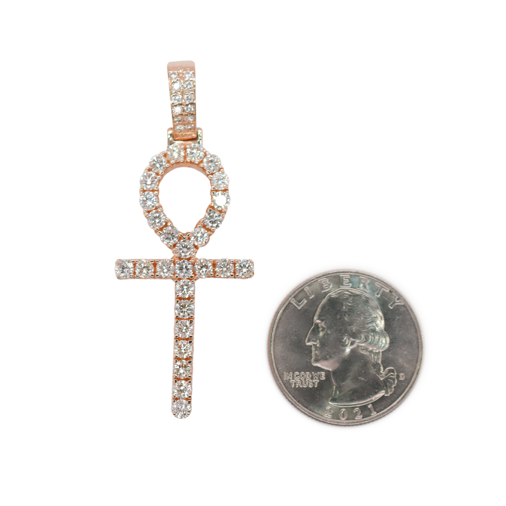 Ankh Life Diamond Rose Gold Pendant 2.34 CT