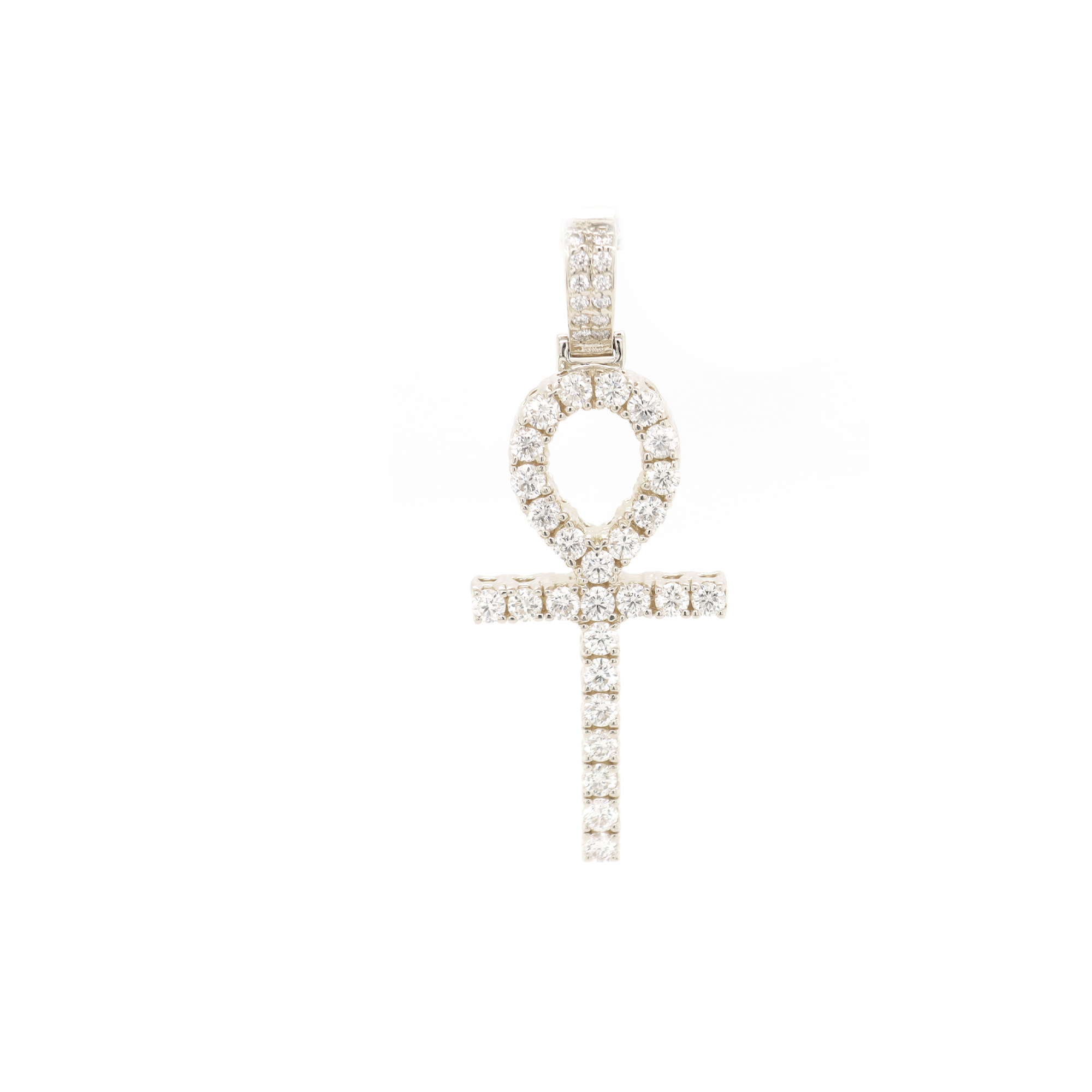 Ankh Life Diamond White Gold Pendant 2.34 CT