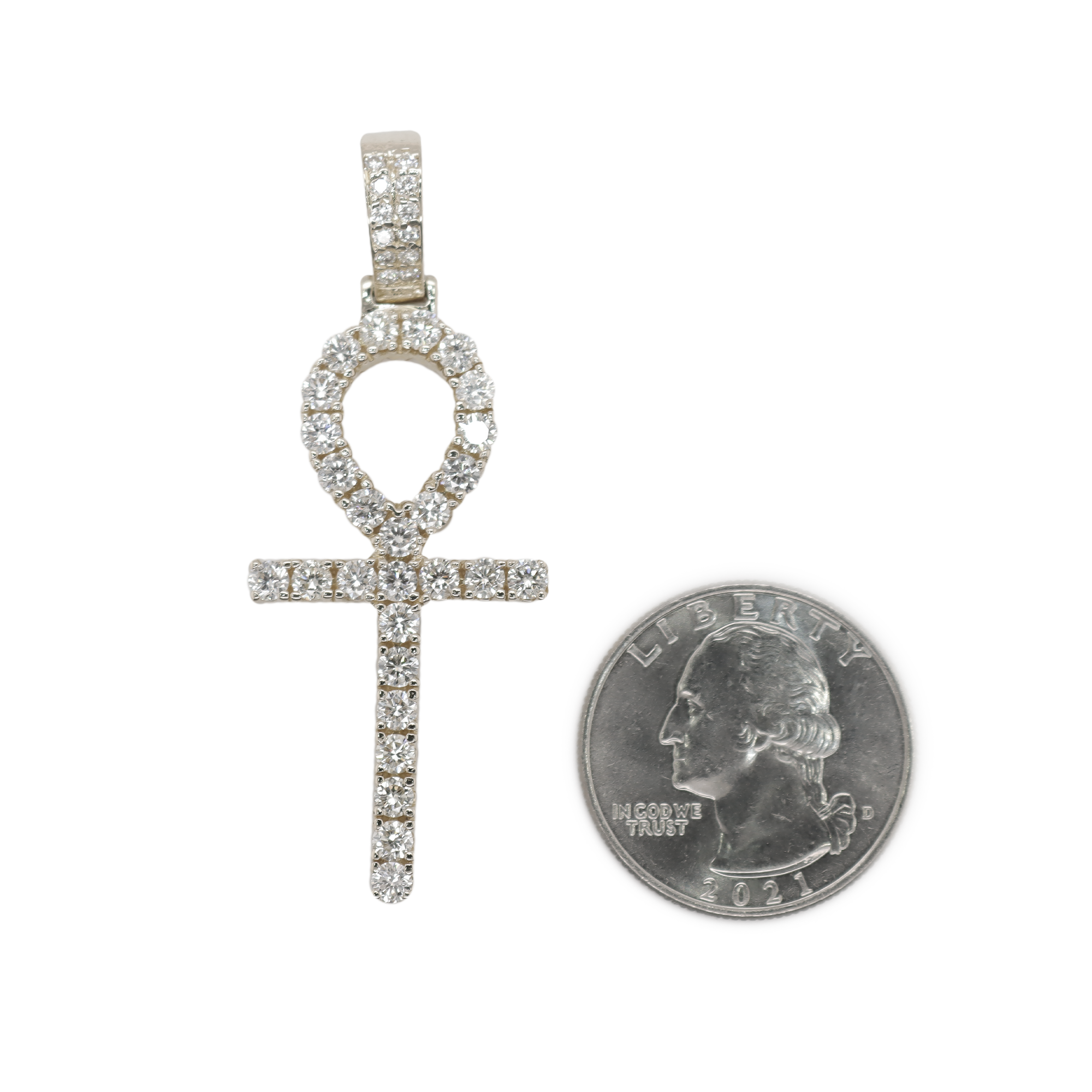 Ankh Life Diamond White Gold Pendant 2.34 CT