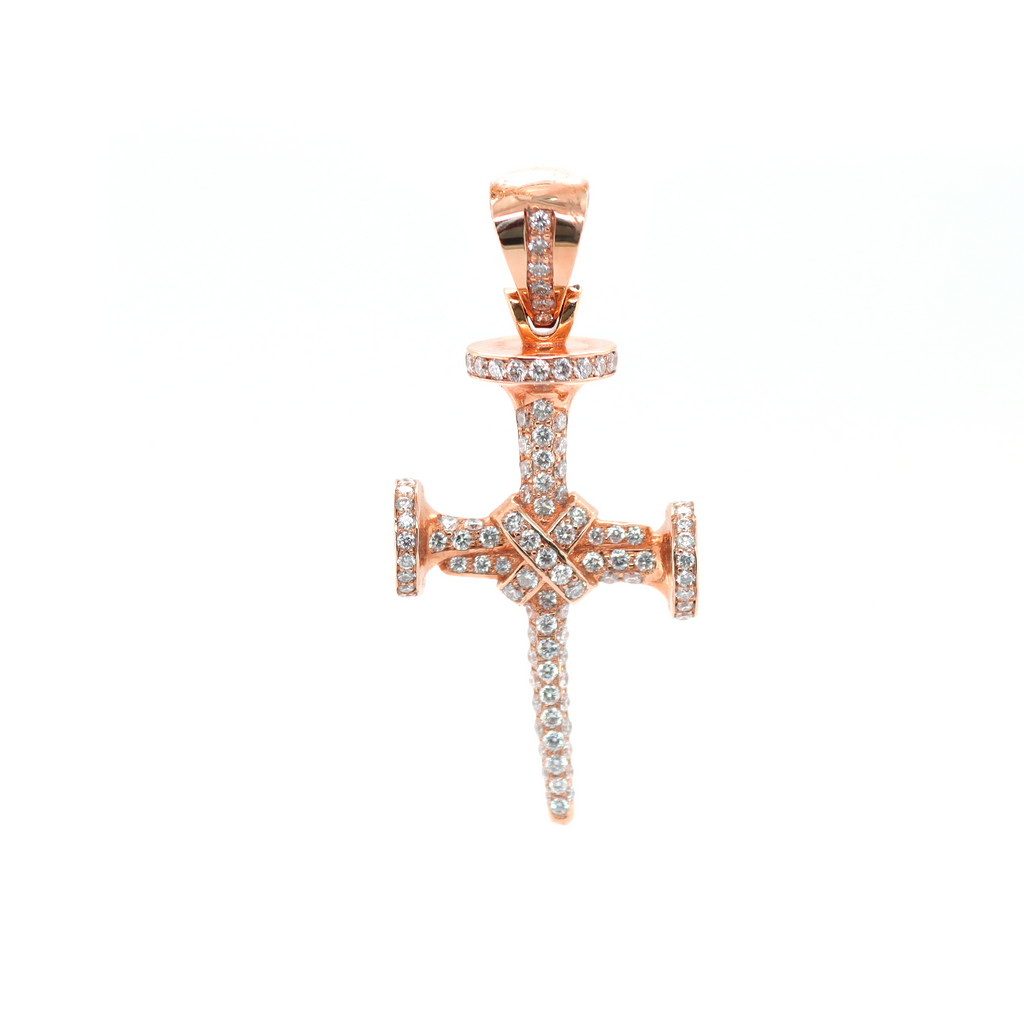 Nail Diamond Rose Gold Pendant 1.94 CT