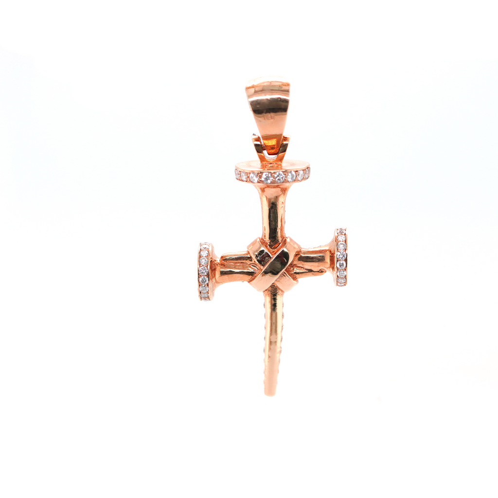 Nail Diamond Rose Gold Pendant 1.94 CT