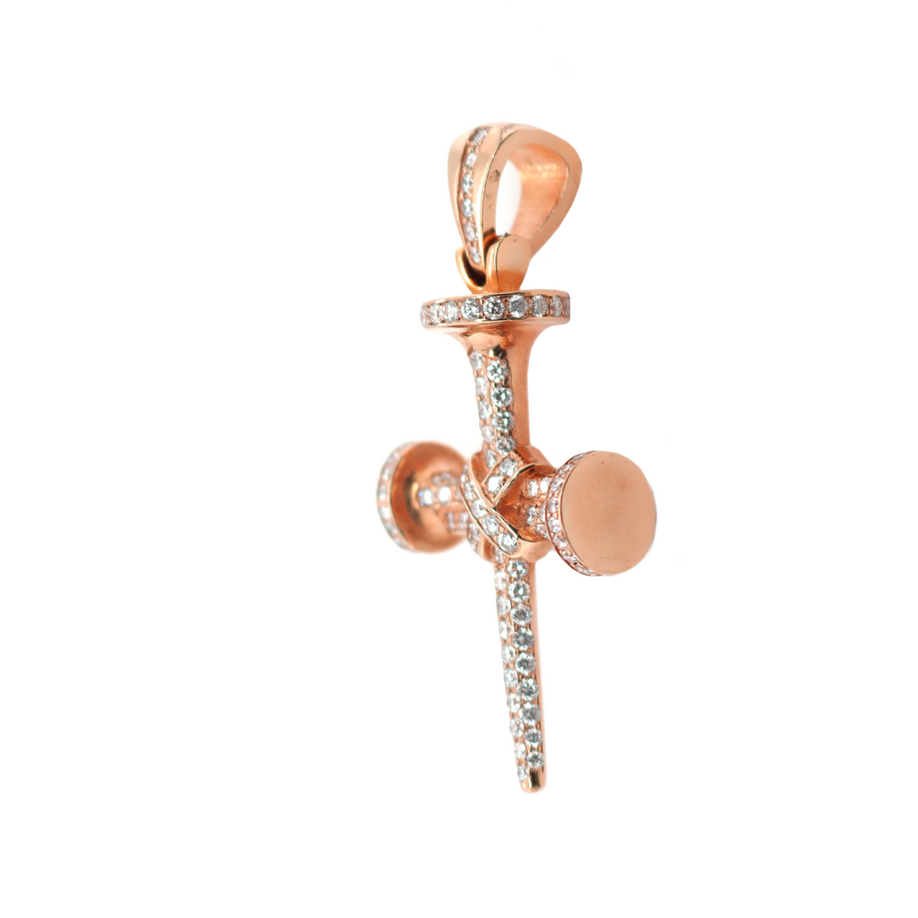 Nail Diamond Rose Gold Pendant 1.94 CT