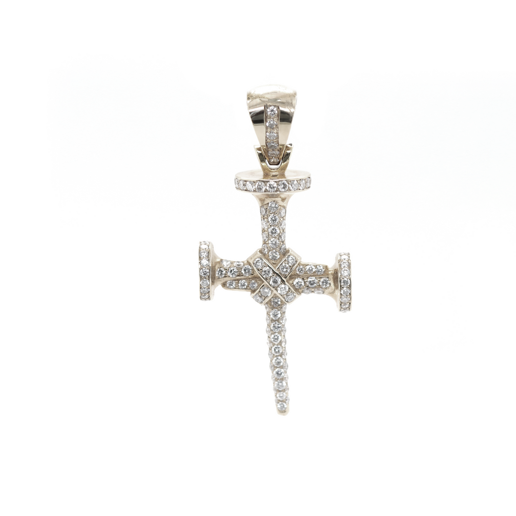 Nail Diamond White Gold Pendant 1.94 CT