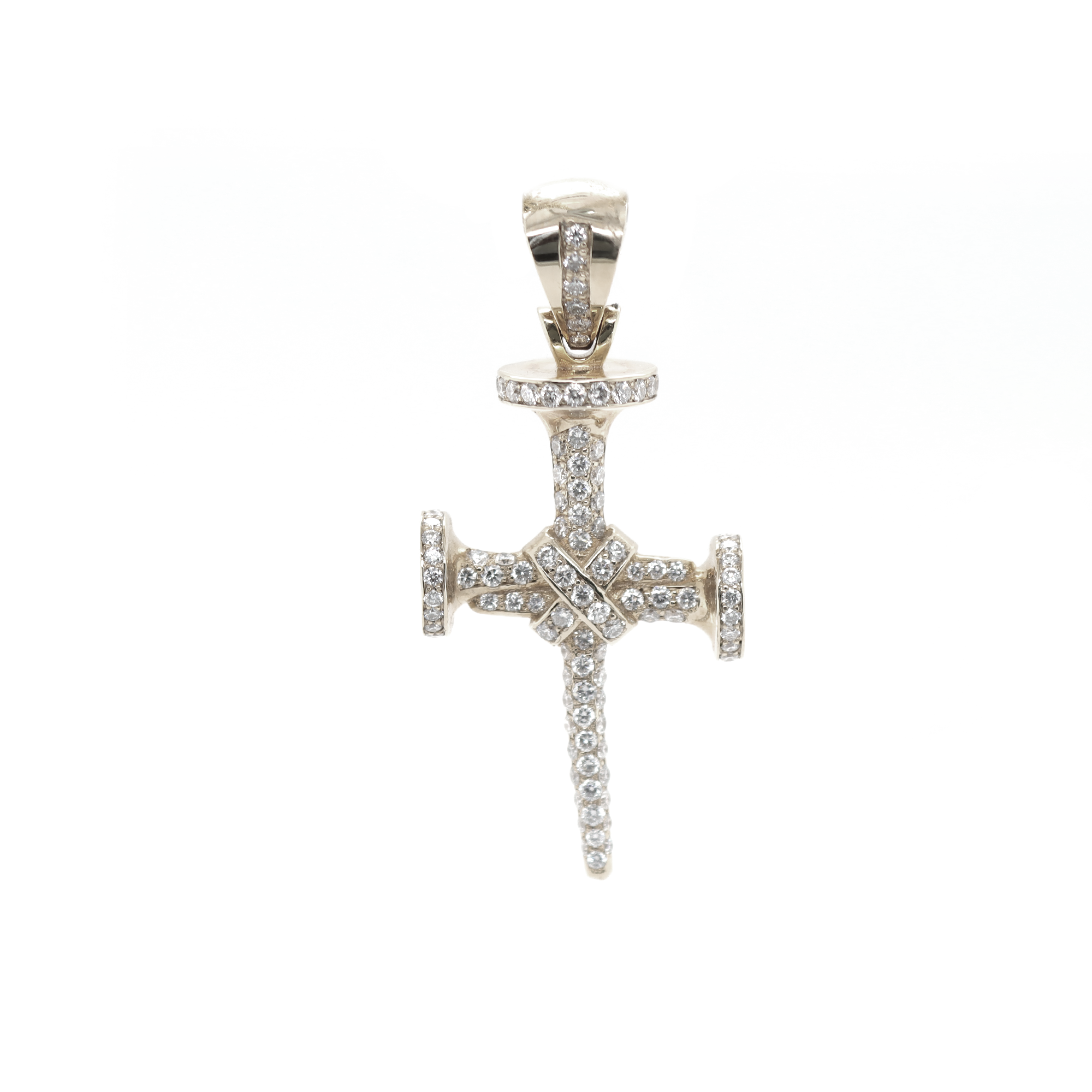 Nail Diamond White Gold Pendant 1.94 CT