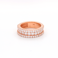 3 Row Half Way Diamond Rose Gold Ring 2.58 CT