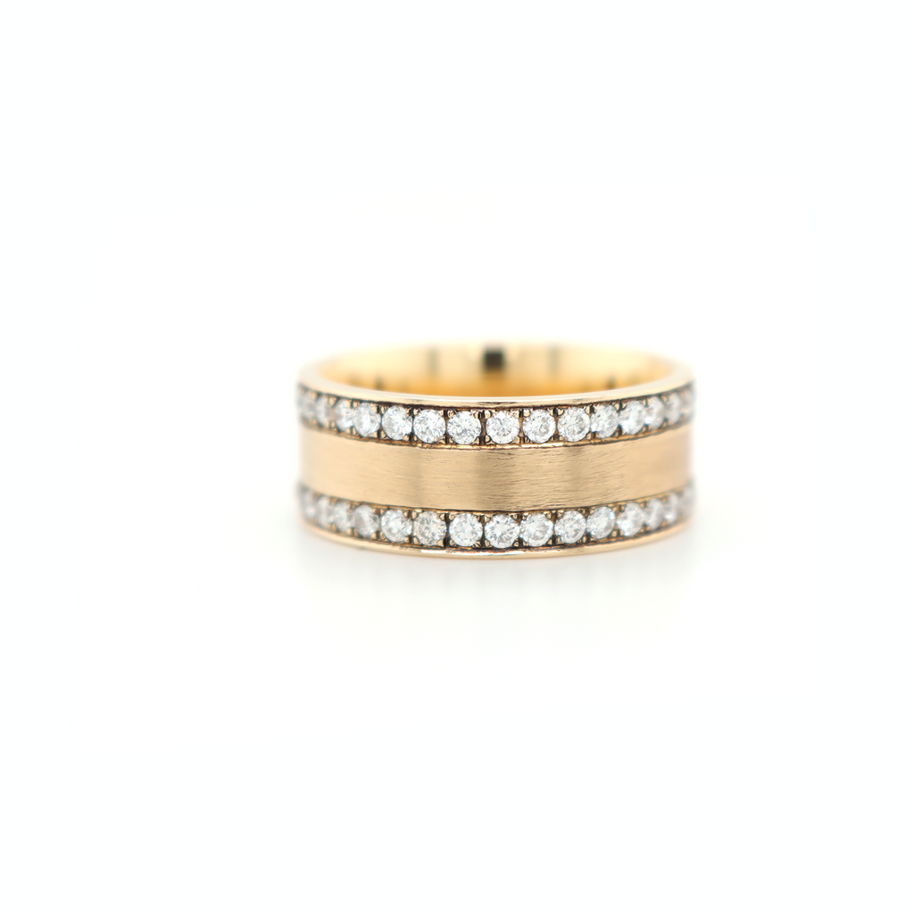 2 Row Half Way Diamond Ring 1.15 CT