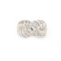 X Baguette And Round Diamond White Gold Ring 1.40 B 0.65 R