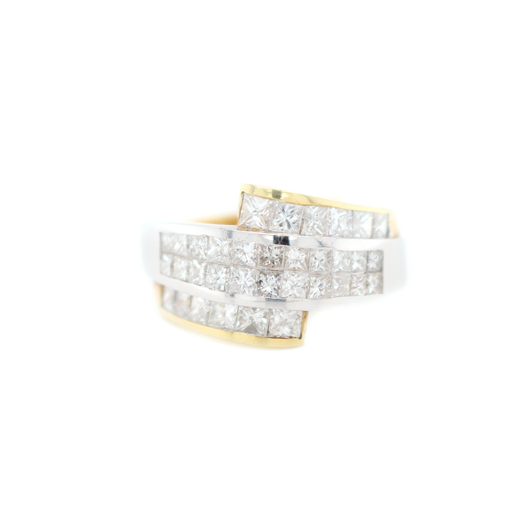 Princess Cut Diamond Two Tone Ring 3.00 CT