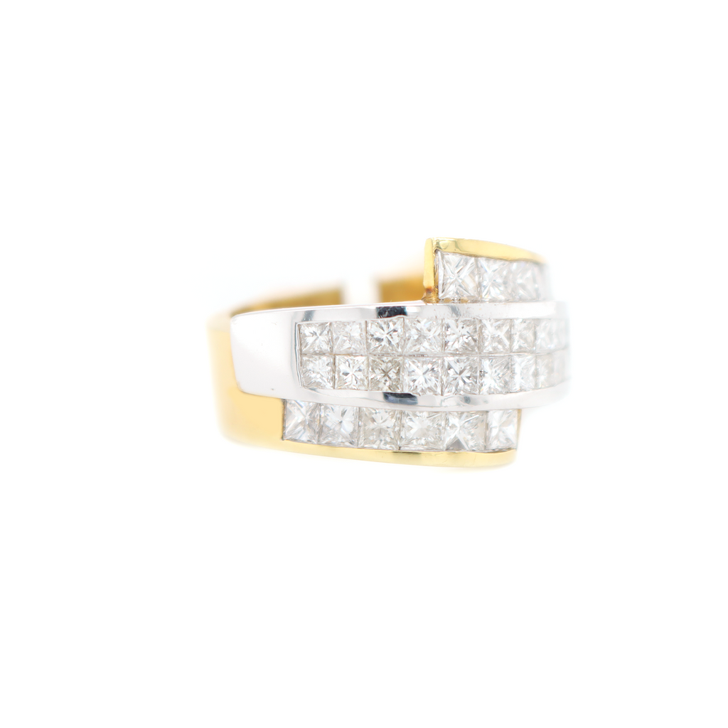Princess Cut Diamond Two Tone Ring 3.00 CT