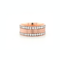 2 Row Half Way Diamond Rose Gold Ring 1.15 CT