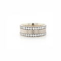 2 Row Half Way Diamond White Gold Ring 1.15 CT