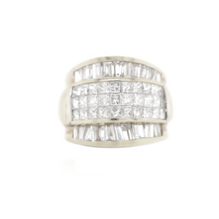 XL Princess Cut Diamond White Gold Ring 4.25 CT