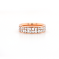 2 Row Half Way Diamond Rose Gold Ring 2.00 CT
