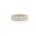 2 Row Half Way Diamond White Gold Ring 2.00 CT