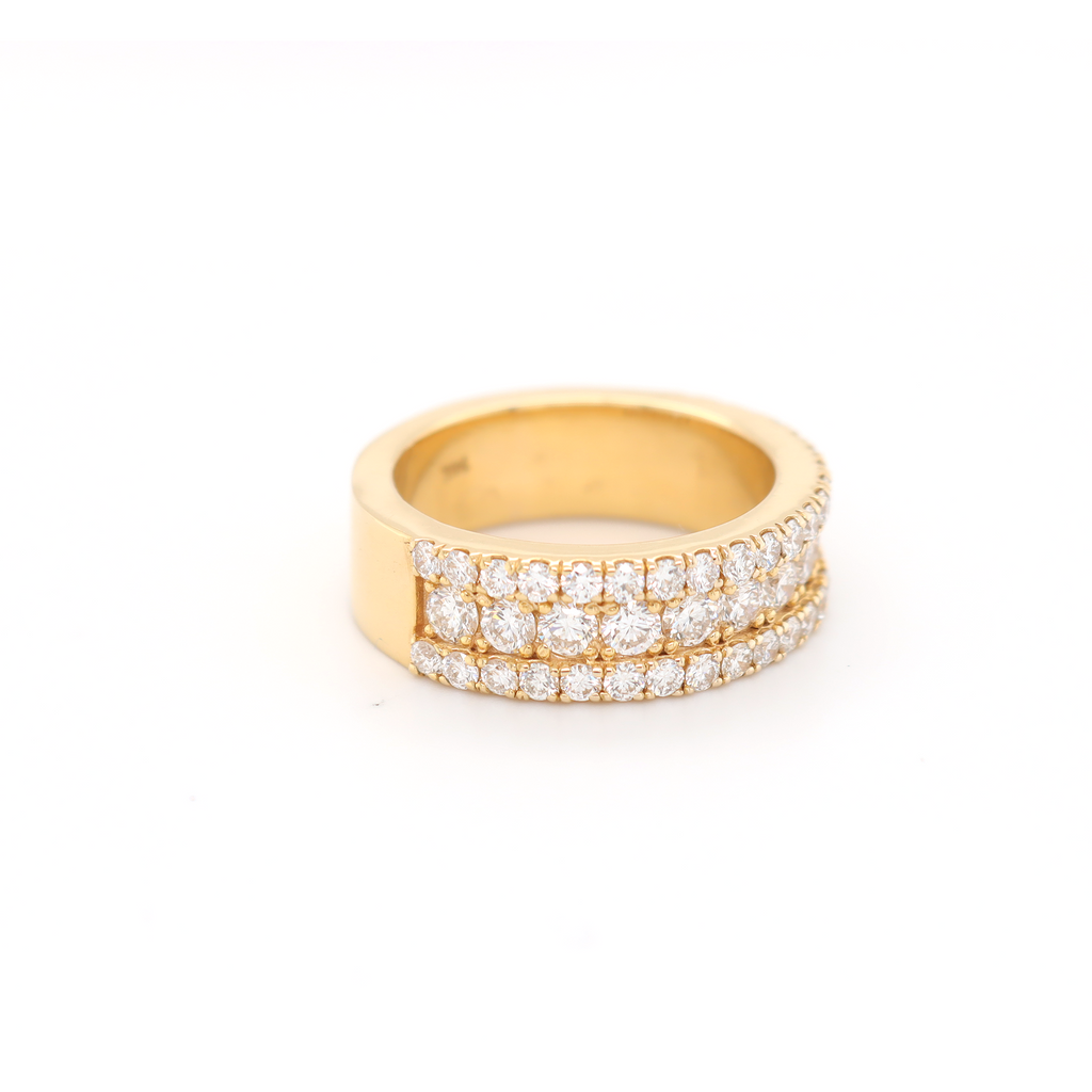 3 Row Half Way Diamond Ring 2.58 CT