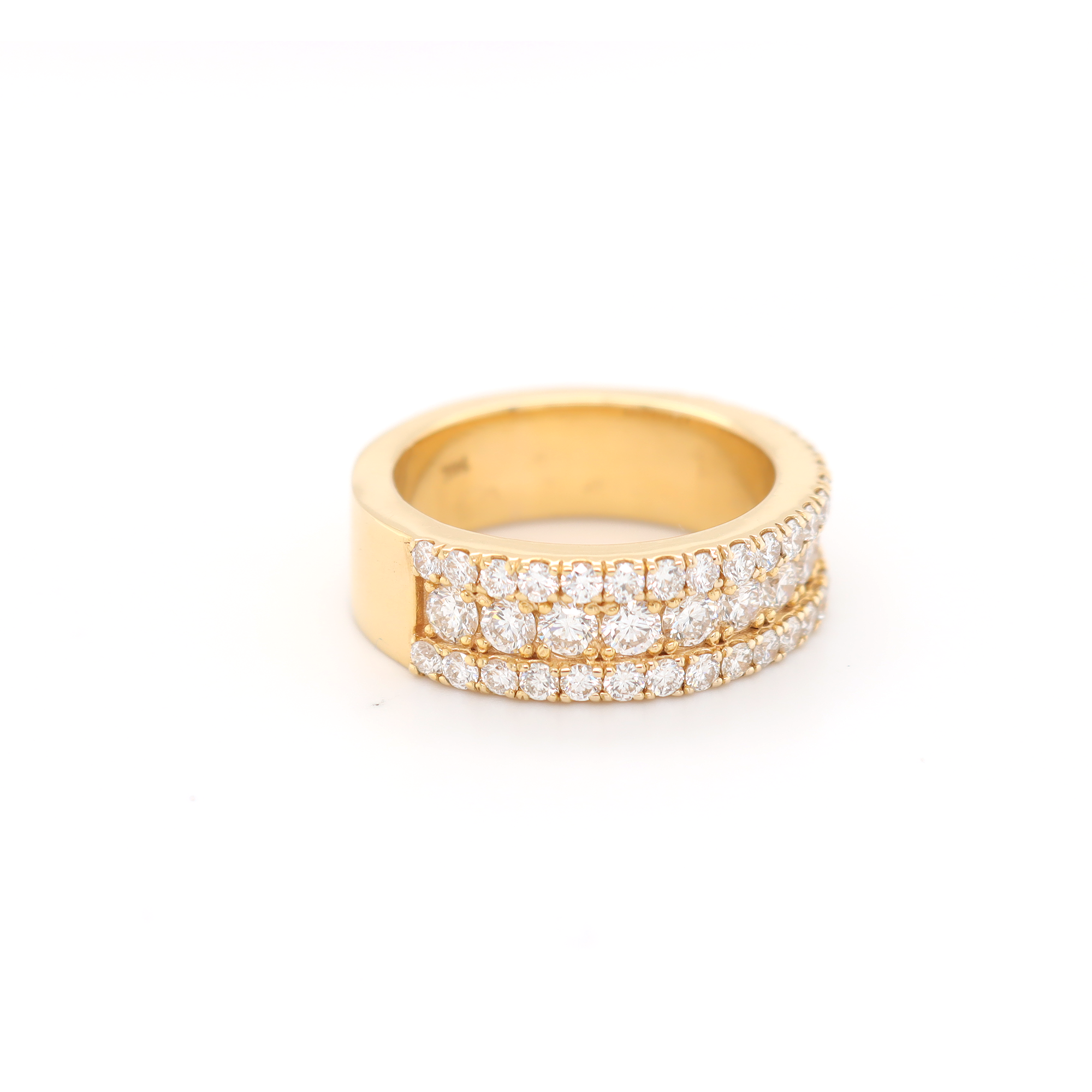 3 Row Half Way Diamond Ring 2.58 CT