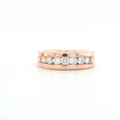 Single Row Half Way Diamond Rose Gold Ring 1.00 CT