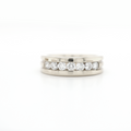 Single Row Half Way Diamond White Gold Ring 1.00 CT