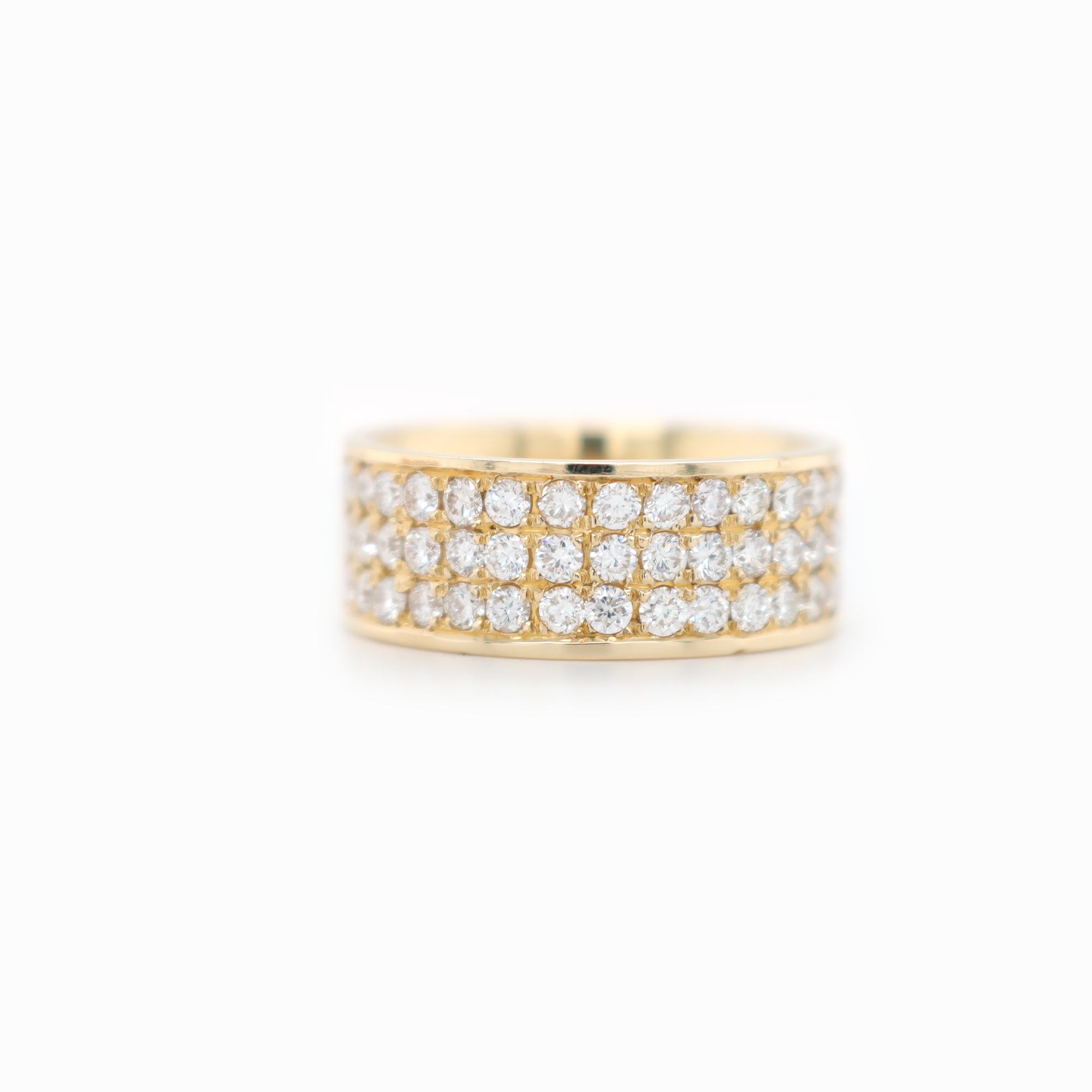 3 Row Half Way Diamond Ring 2.00 CT