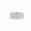 3 Row Half Way Diamond White Gold Ring 2.00 CT