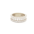 3 Row Half Way On Edges Diamond White Gold Ring 3.23 CT