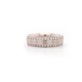 Small 2 Row Curved Half Way Diamond White Gold Ring 0.60 CT