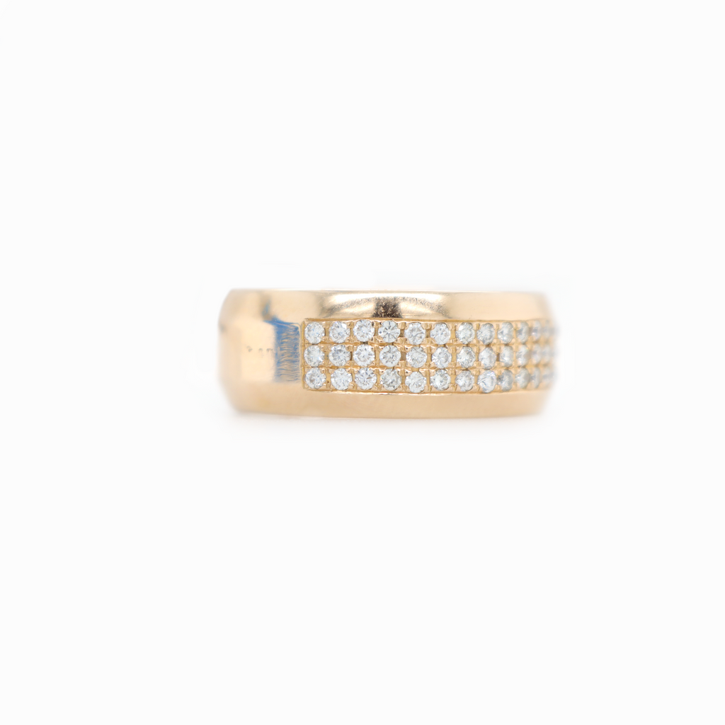 3 Row Curved Half Way Diamond Ring 1.13CT