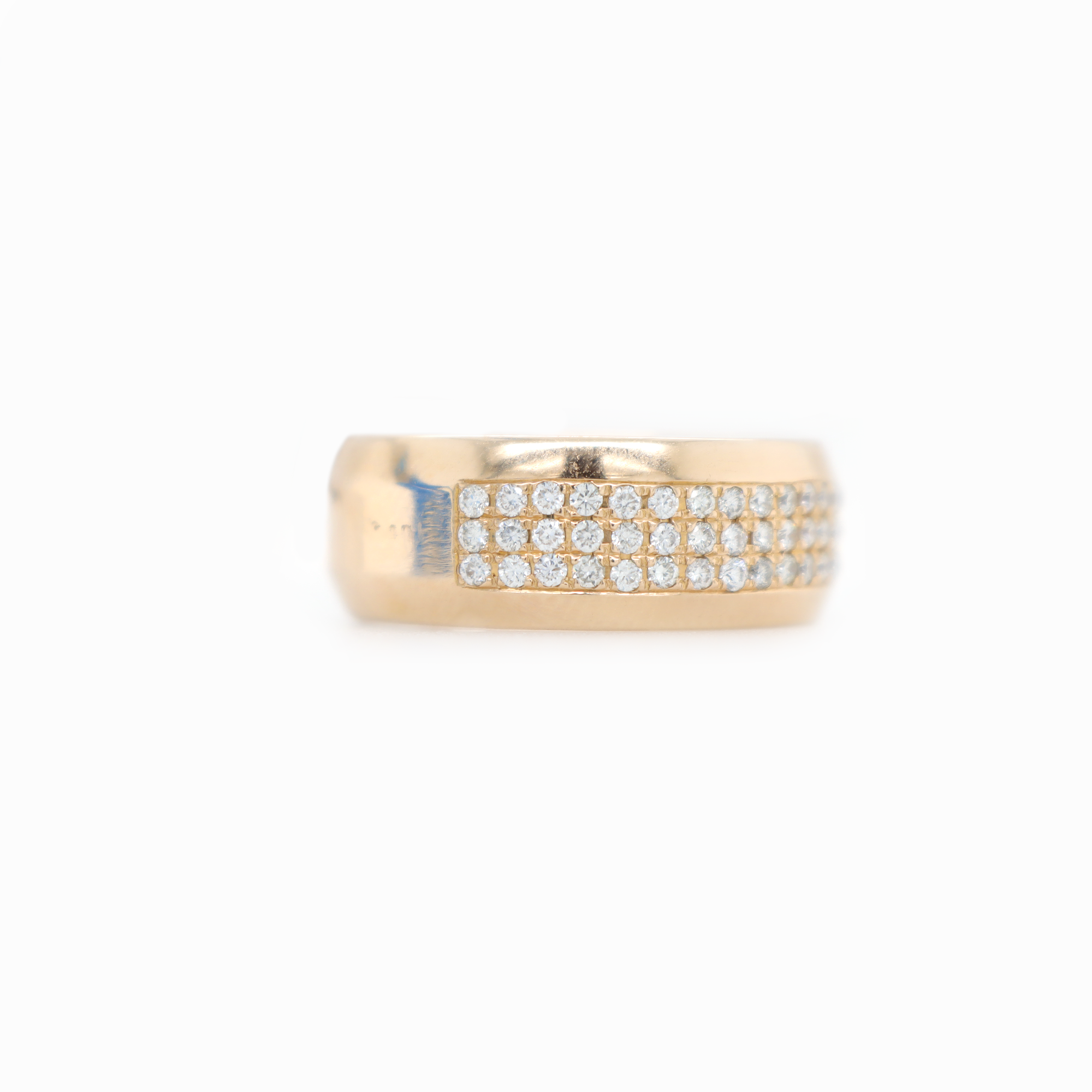 3 Row Curved Half Way Diamond Ring 1.13CT