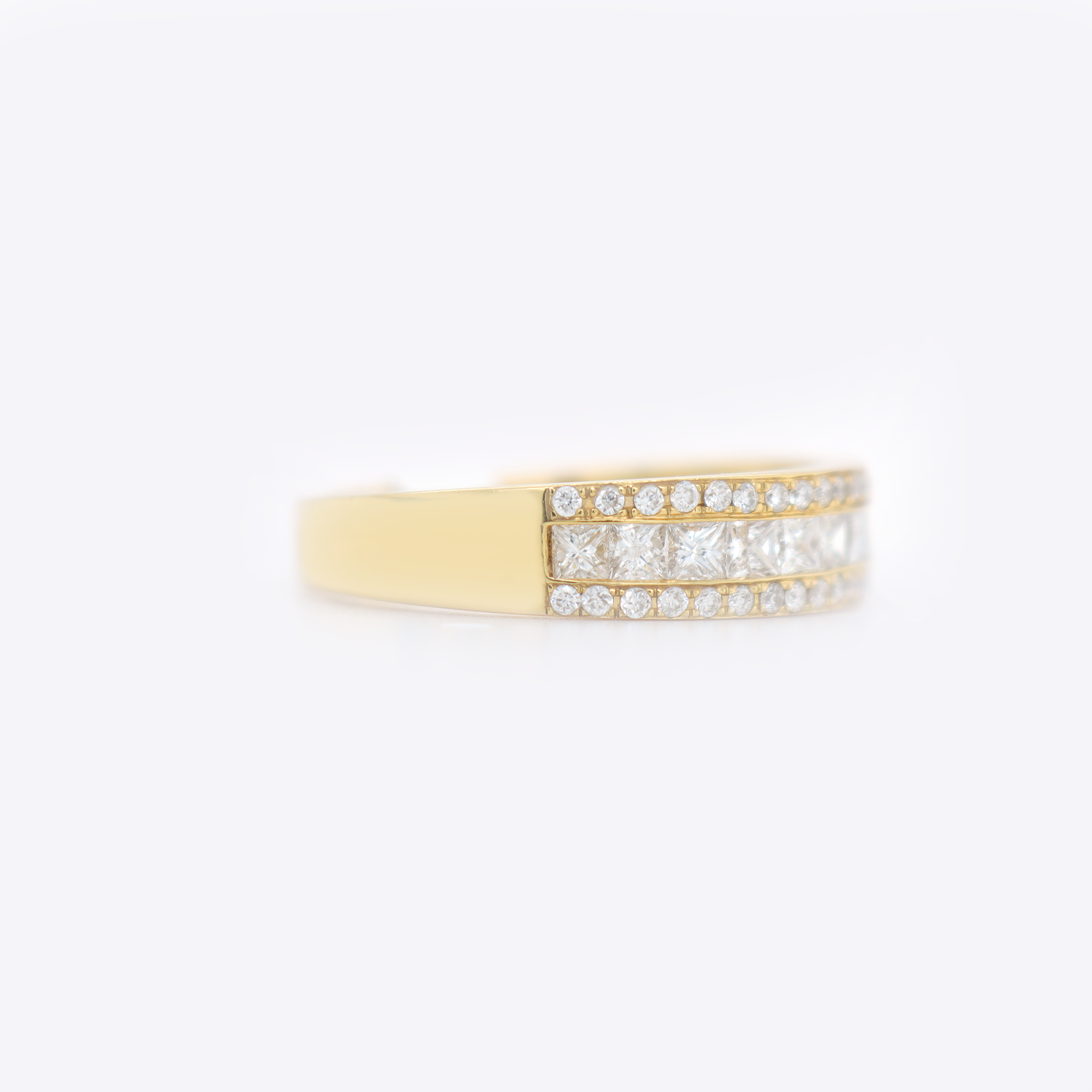 Small Half Way Round/Princess Cut Diamond Ring R-0.51 CT P-1.43 CT