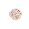 Raised Cluster Diamond Rose Gold Ring 5.11 CT
