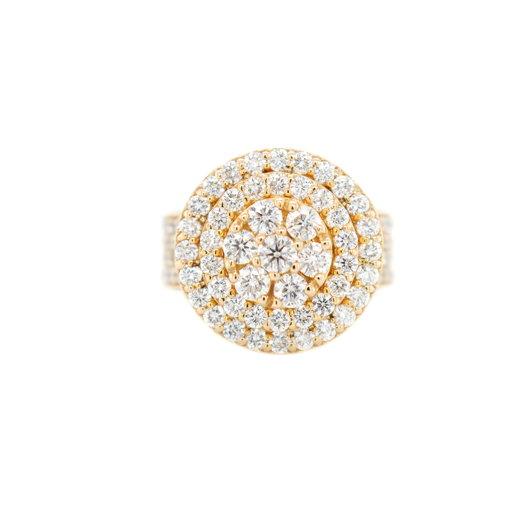 Raised Cluster Diamond Ring 5.11 CT