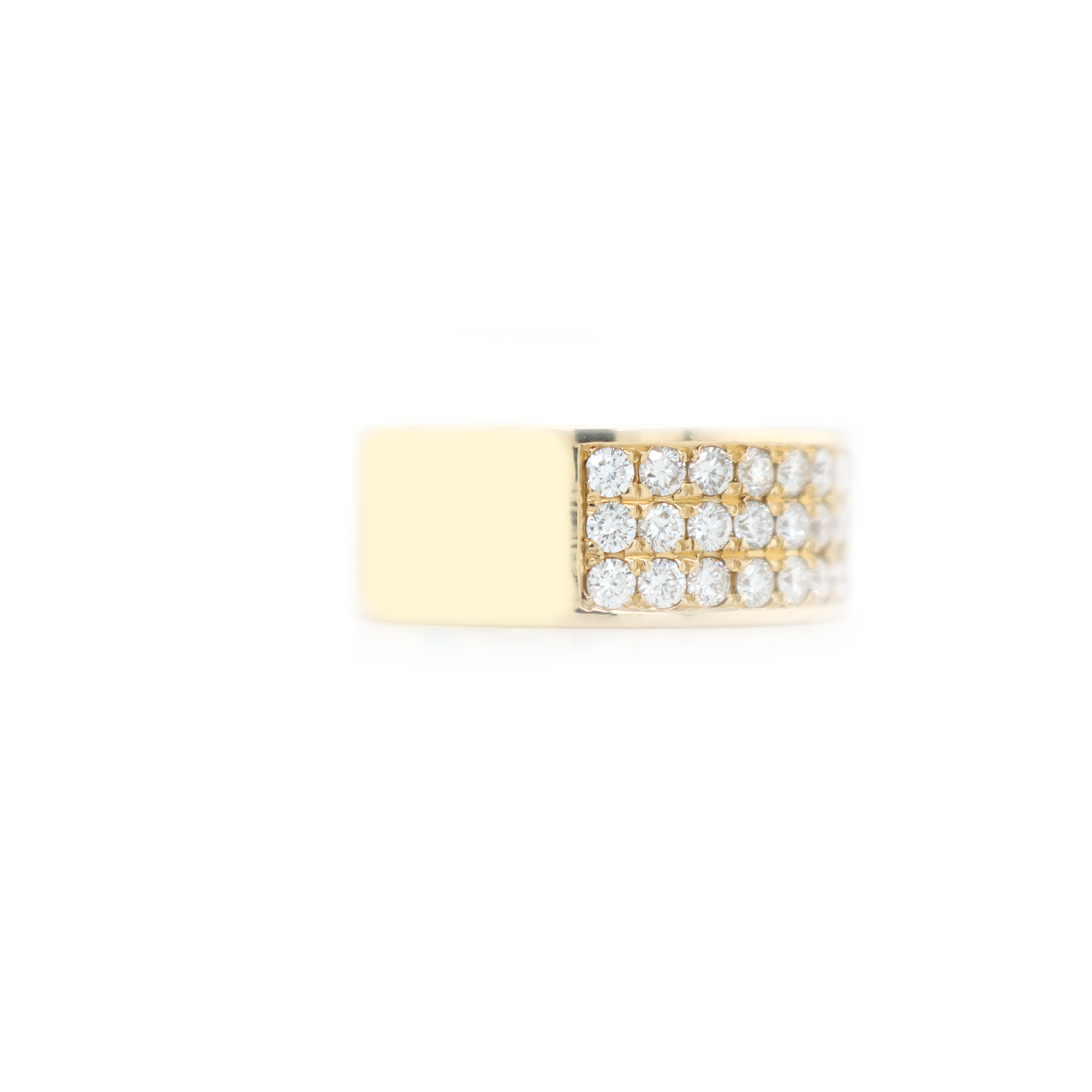3 Row Half Way Diamond Ring 2.00 CT