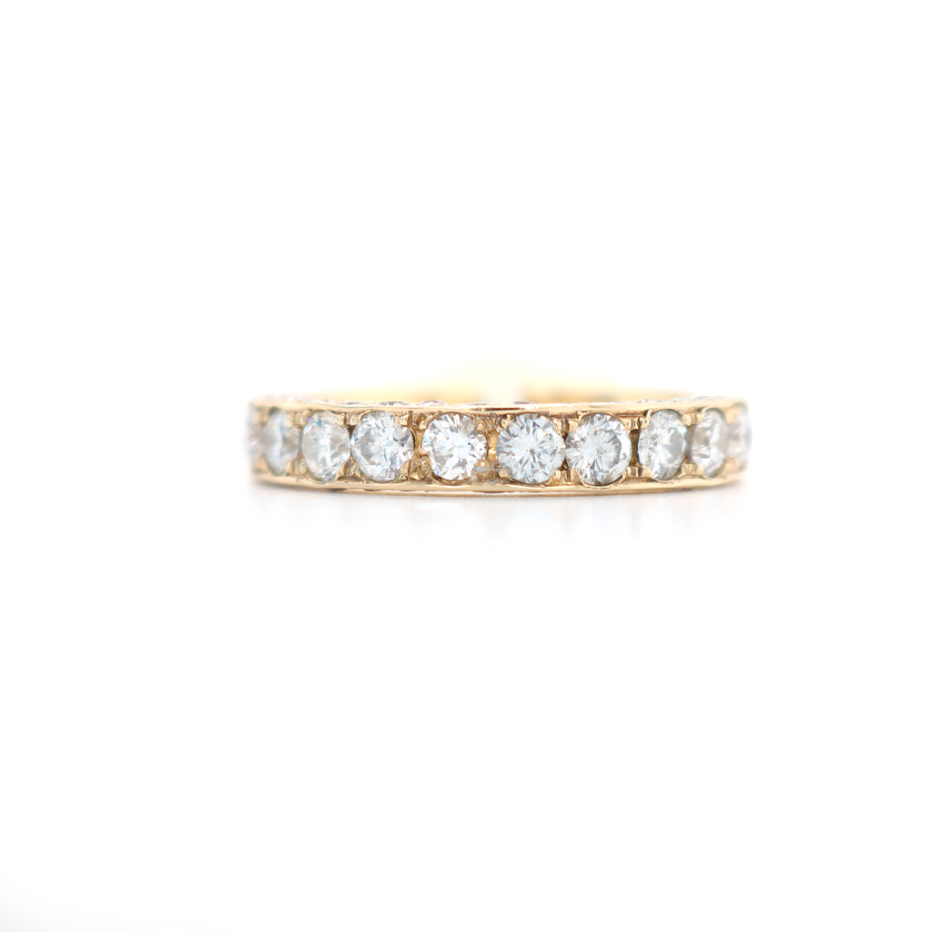 Single Row Half Way Diamond Ring 1.70 ct