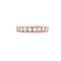 Single Row Half Way Diamond Rose Gold Ring 1.70 ct
