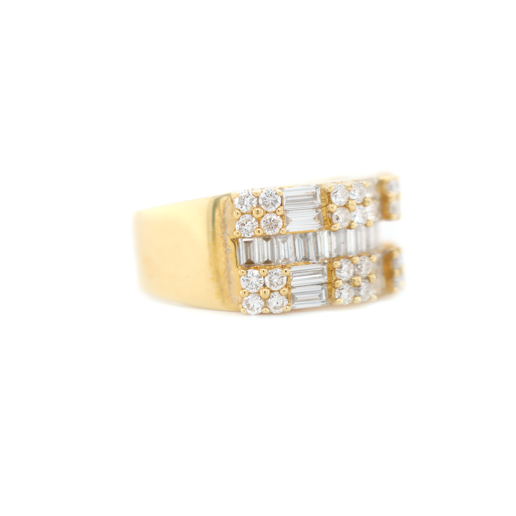 Round And Baguette Diamond Ring 1.60 B 0.75 R