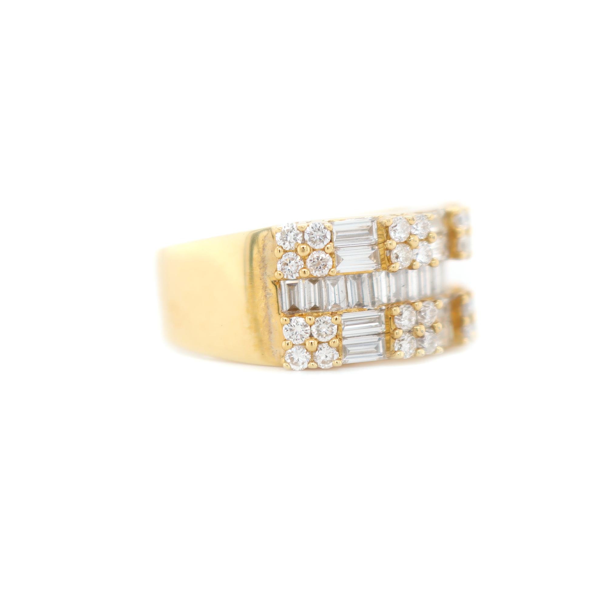 Round And Baguette Diamond Ring 1.60 B 0.75 R