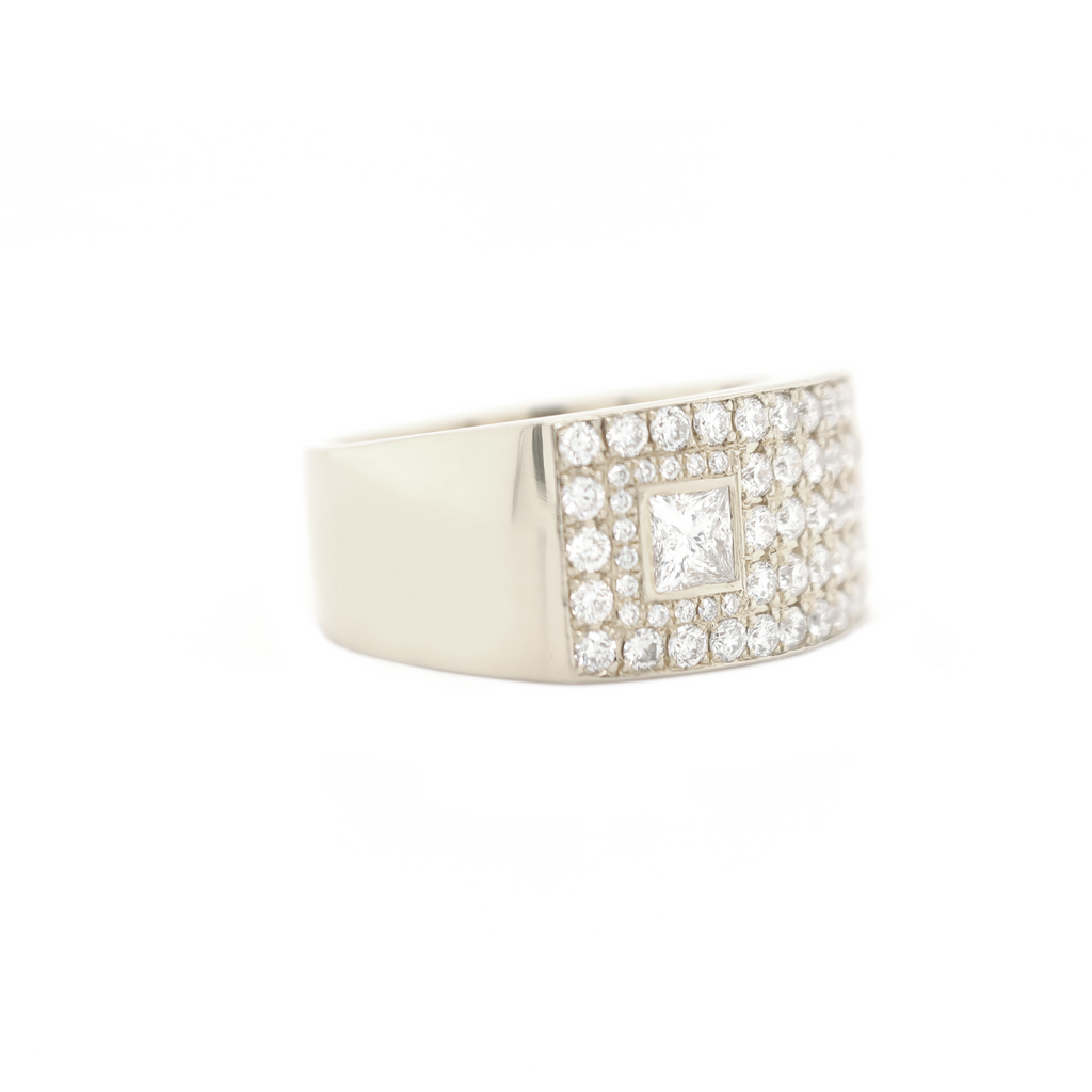 Rectangle Diamond White Gold Ring 1.75 CT