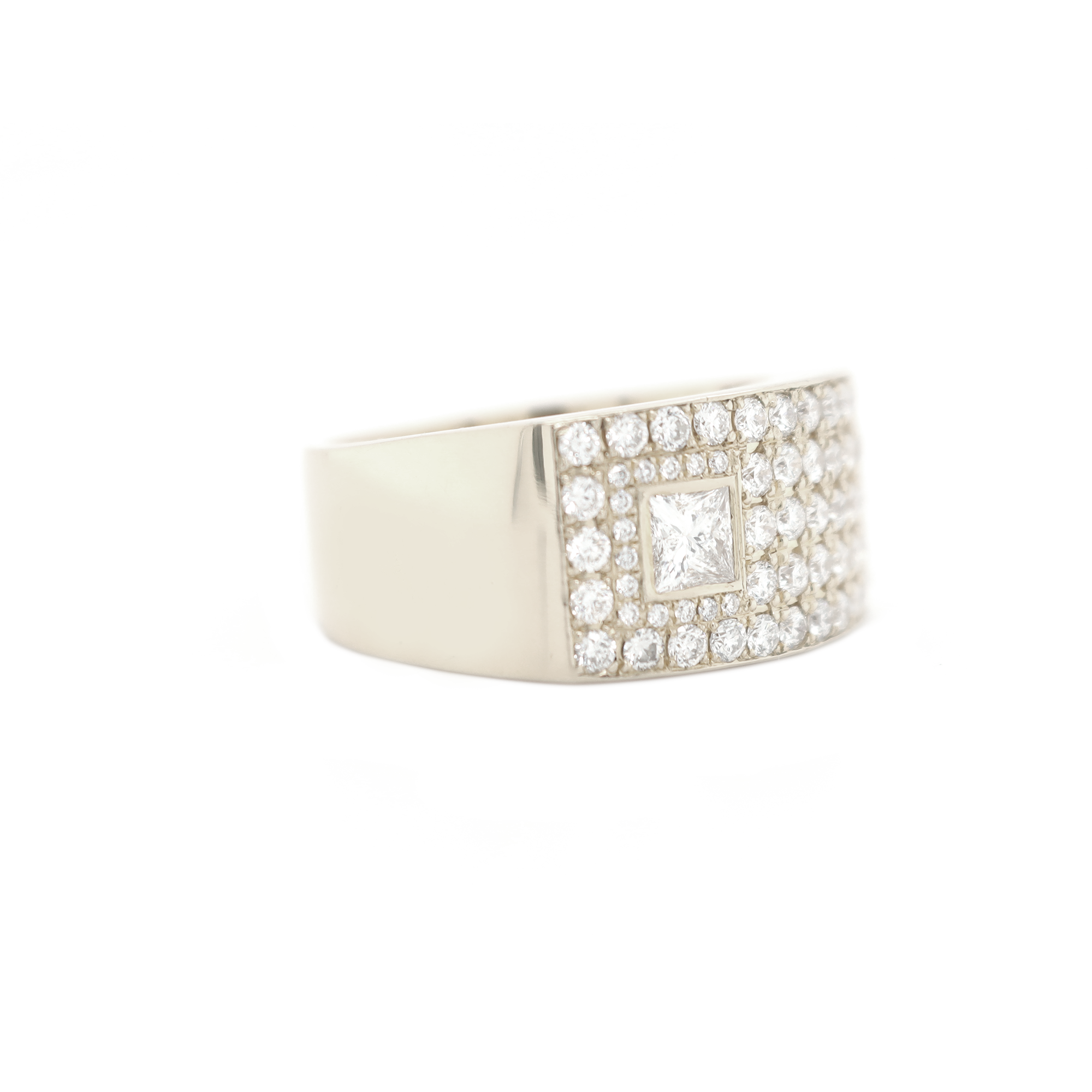 Rectangle Diamond White Gold Ring 1.75 CT